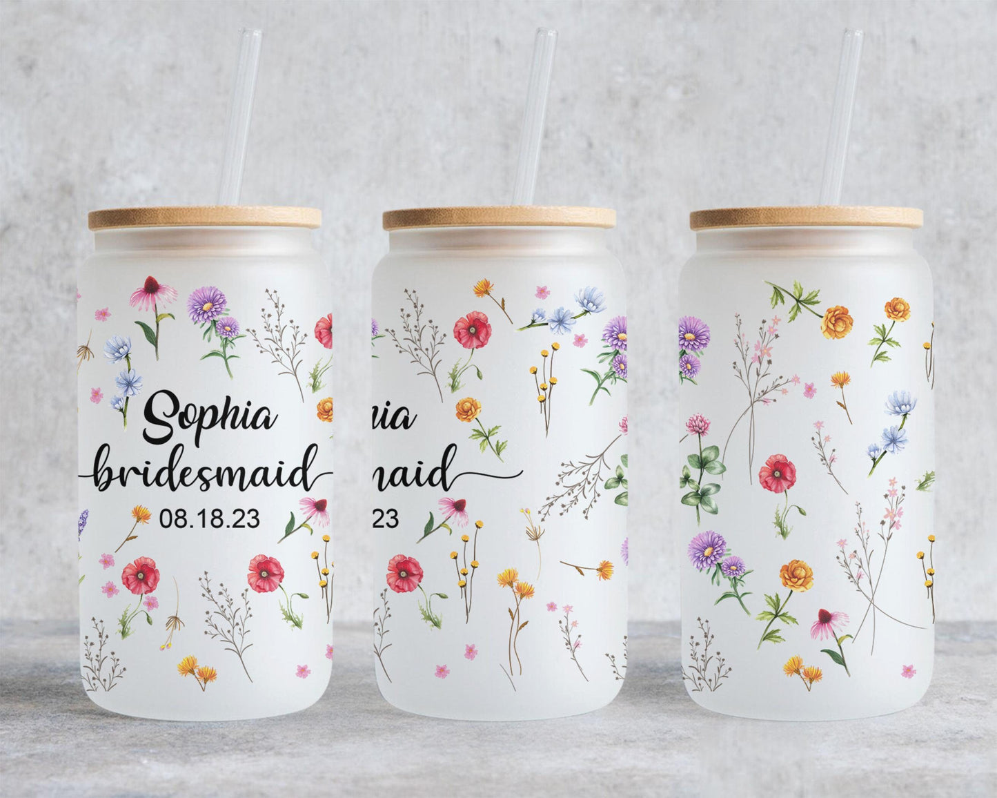 Bridesmaid Glass Tumblers, Bridesmaid Proposal, Bridal Party Gifts