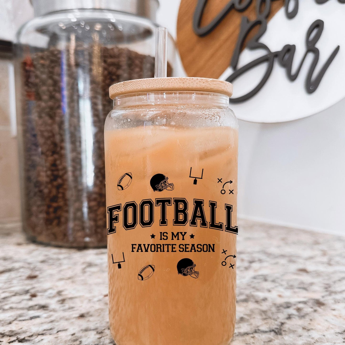 Football Season Glass Can, Gifts for Football Lovers, Game Day Cup, Football Mom Gift