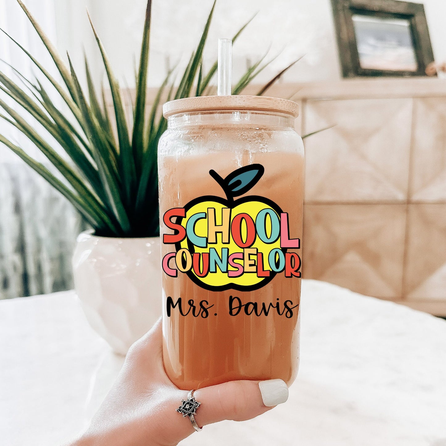 School Counselor Glass Can Gifts, Personalized Gift for Counselor, School Counselor Coffee Cup