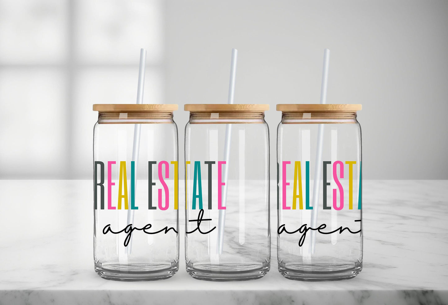 Real Estate Agent Coffee Glass Cans, Realtor Gifts, Coworker Gifts,  Real Estate Gifts