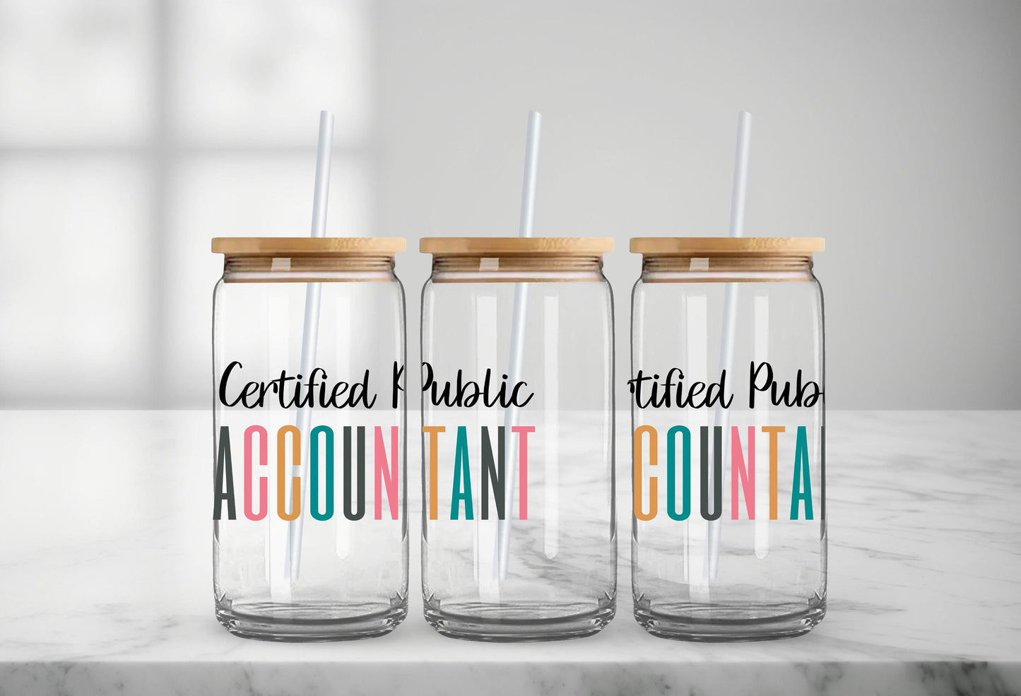 Certified Public Accountant Glass Can, CPA Gifts, CPA Grad Gifts, Coworker Gifts