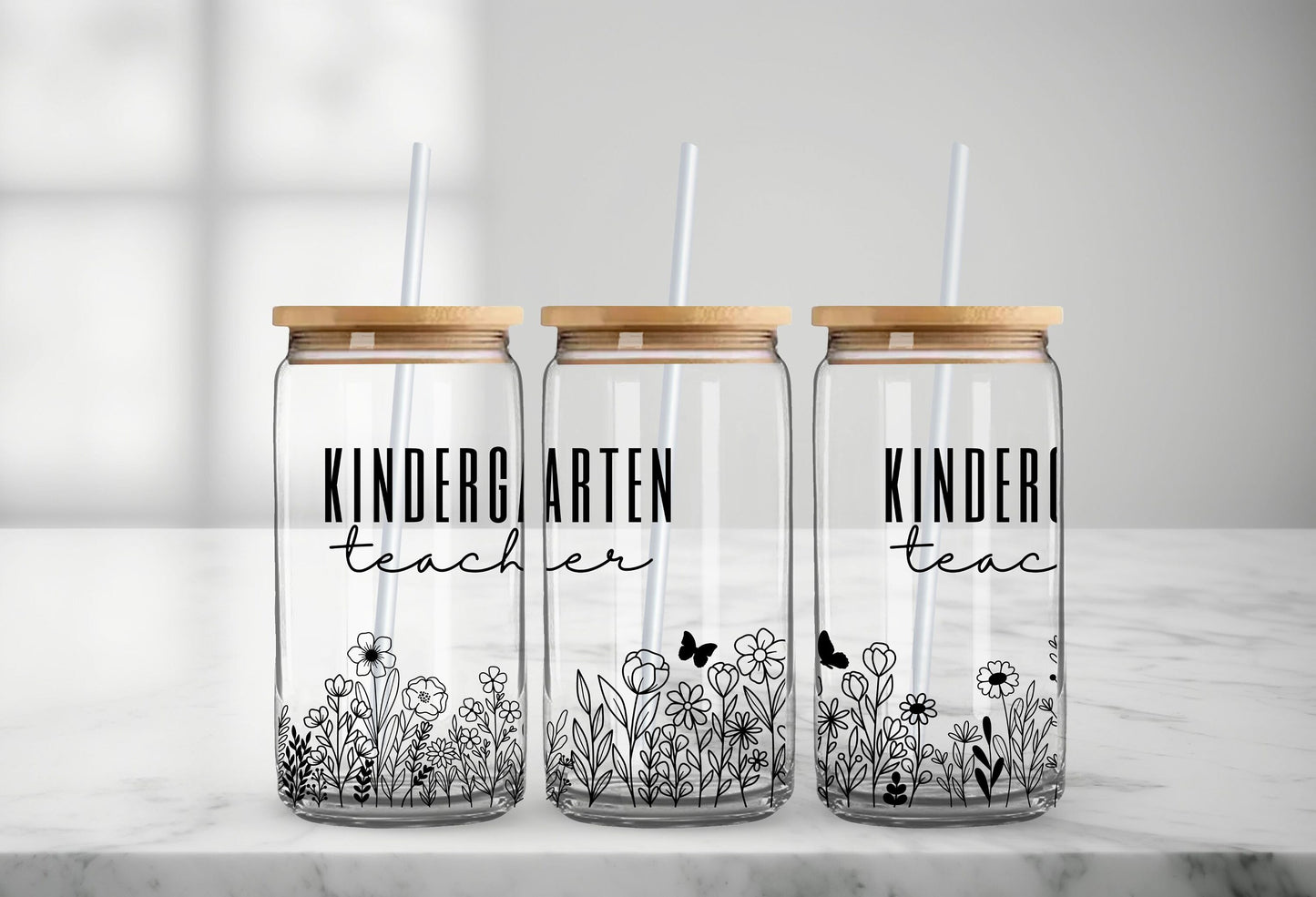 Kindergarten Teacher Glass Can, Gifts for Kindergarten Teacher, Teacher Appreciation