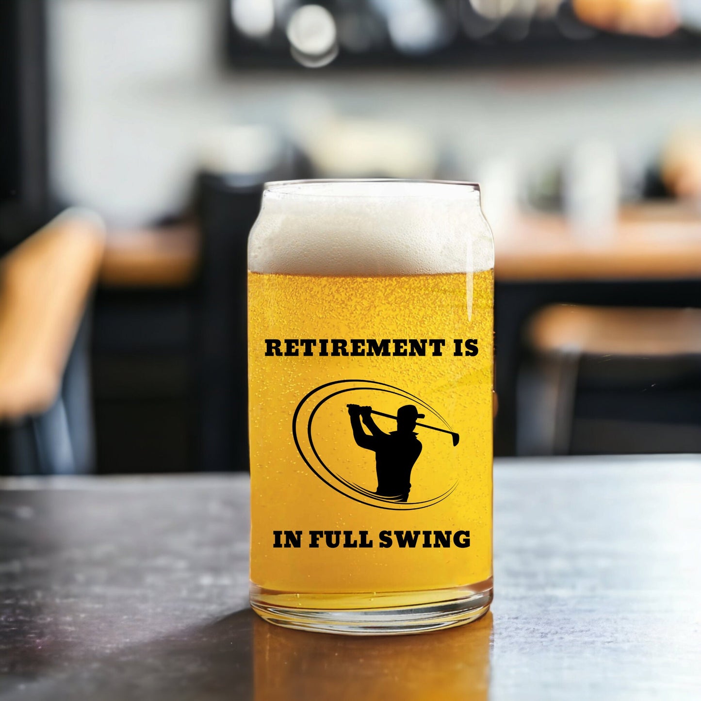 Retirement Gift for Men, Golf Gifts, Beer Glass, Coworker Leaving, Gifts for Dad