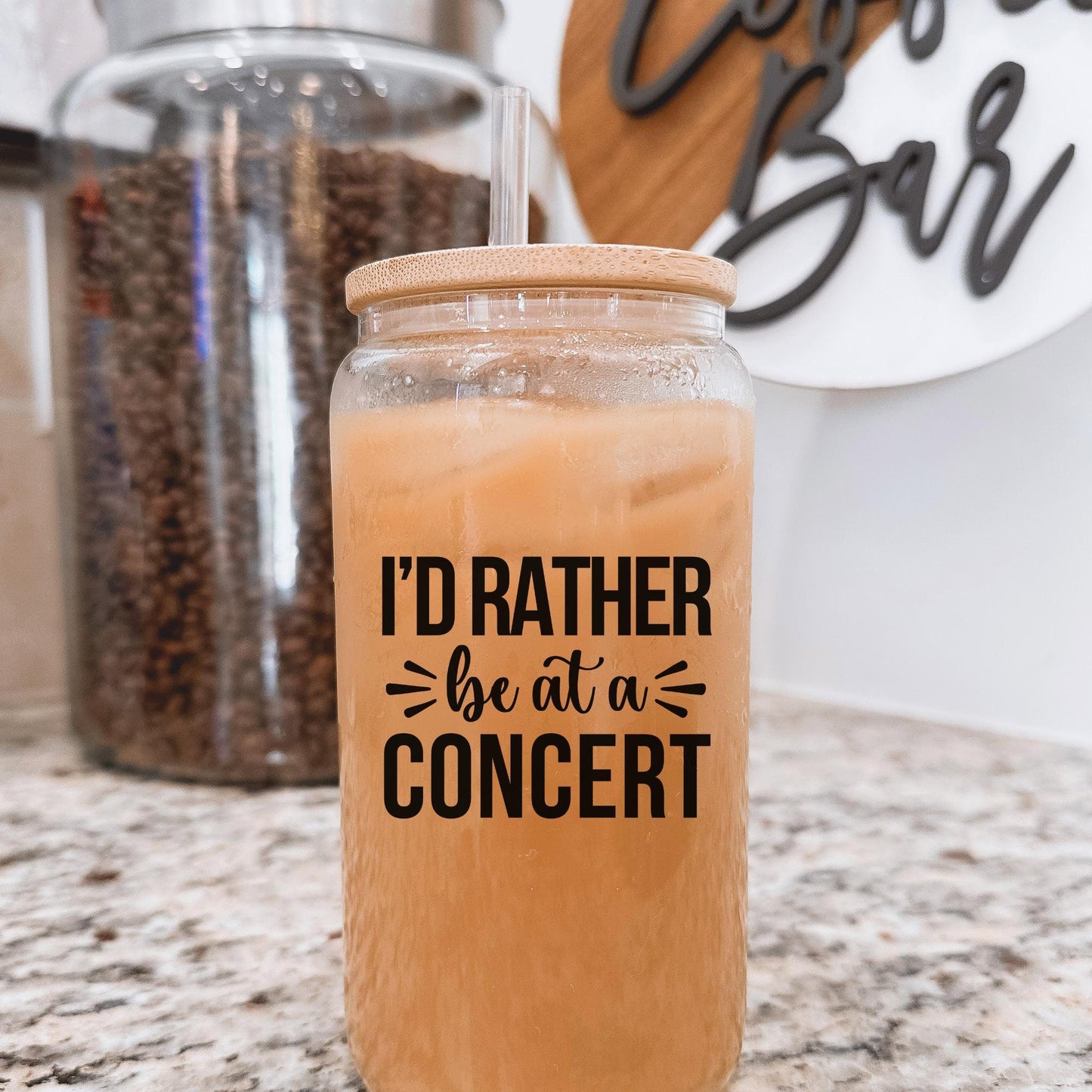 I'd Rather be at a Concert Glass Can, Funny Tumbler, Music Lover Gifts, Birthday Gifts