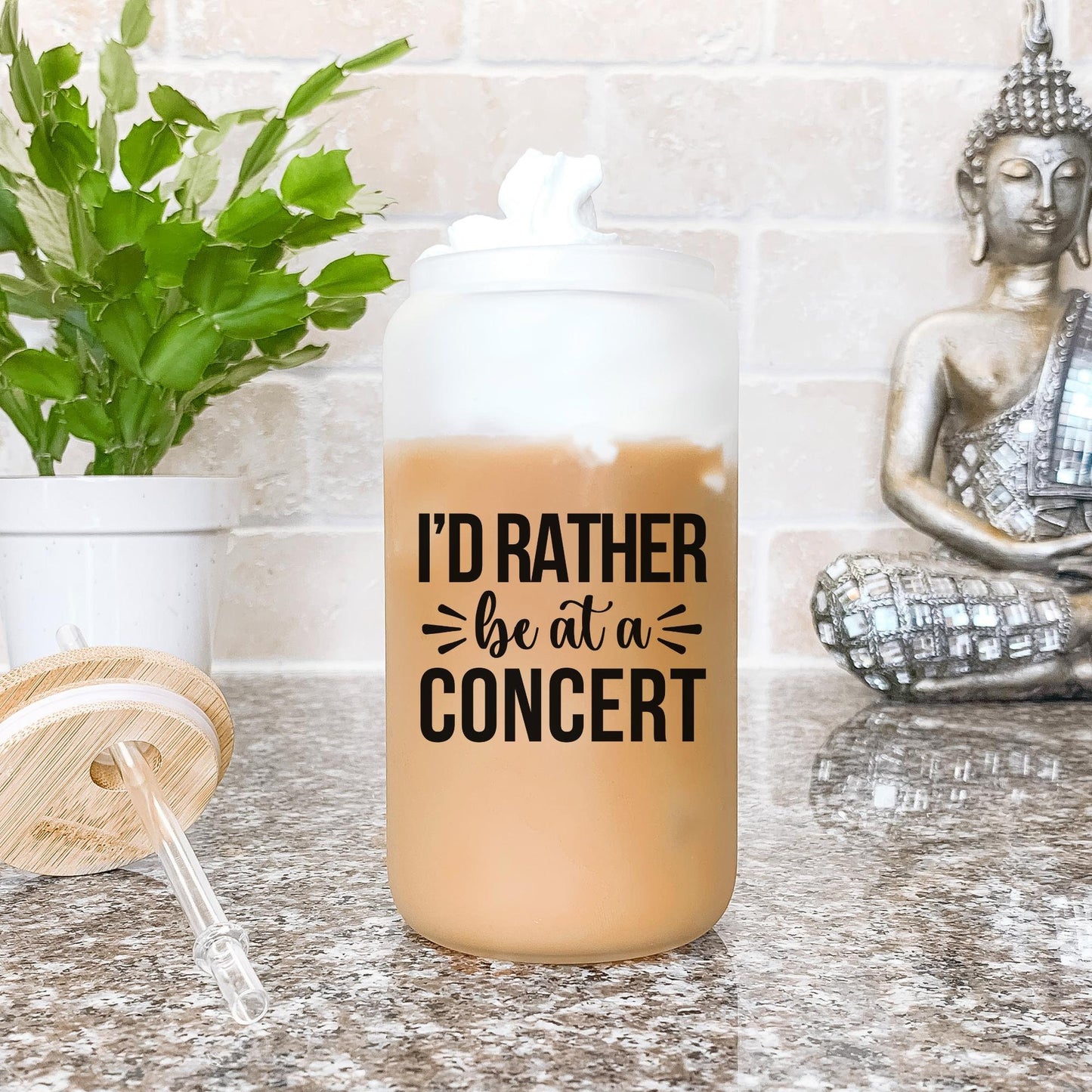 I'd Rather be at a Concert Glass Can, Funny Tumbler, Music Lover Gifts, Birthday Gifts