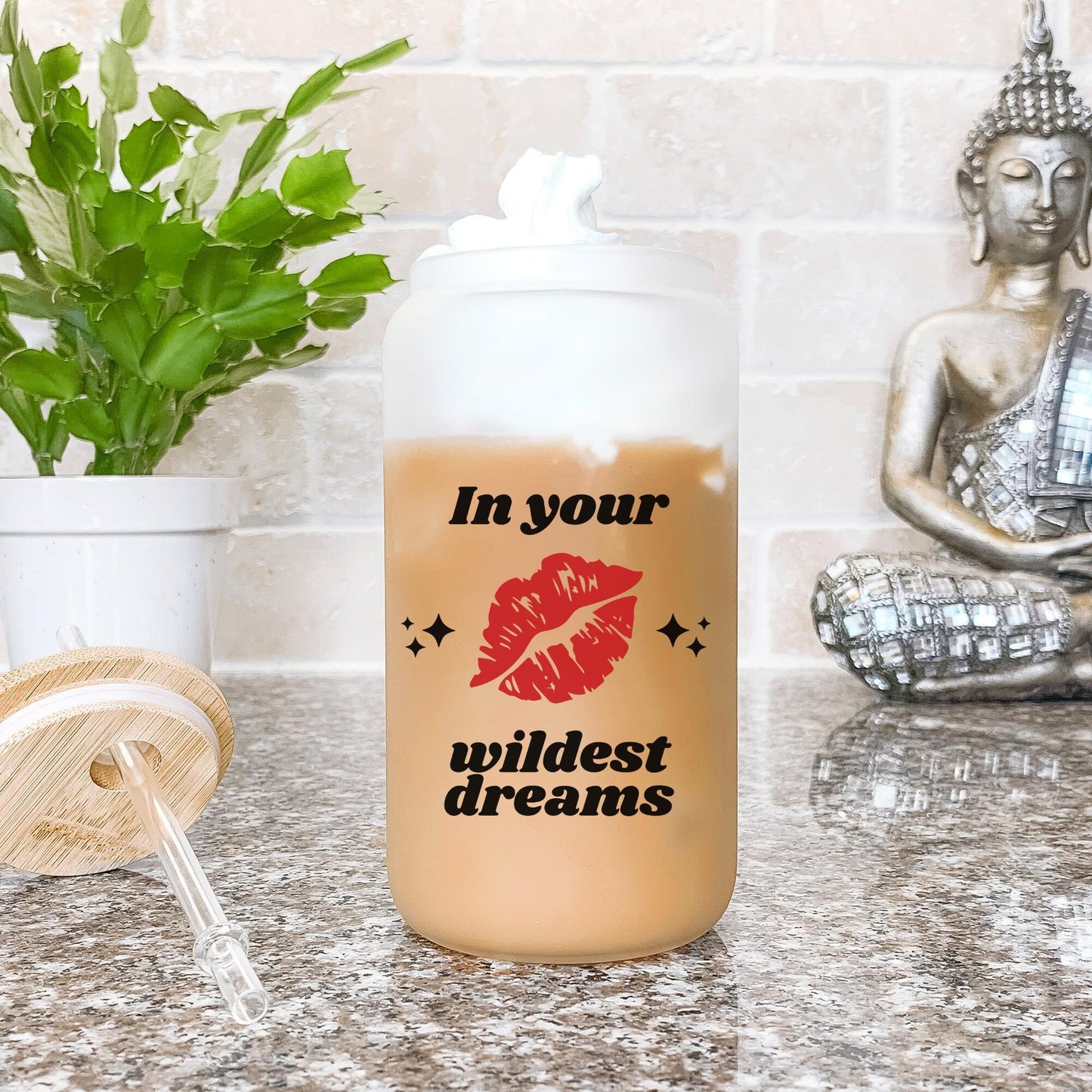 In Your Wildest Dreams Glass Can, Iced Coffee Cup, Music Gifts for Her, Birthday Gifts