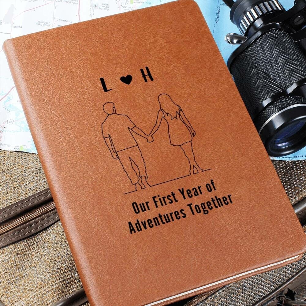 Personalized Travel Journal, 1st Year Anniversary Gifts, Couples Gifts, Wedding Gifts