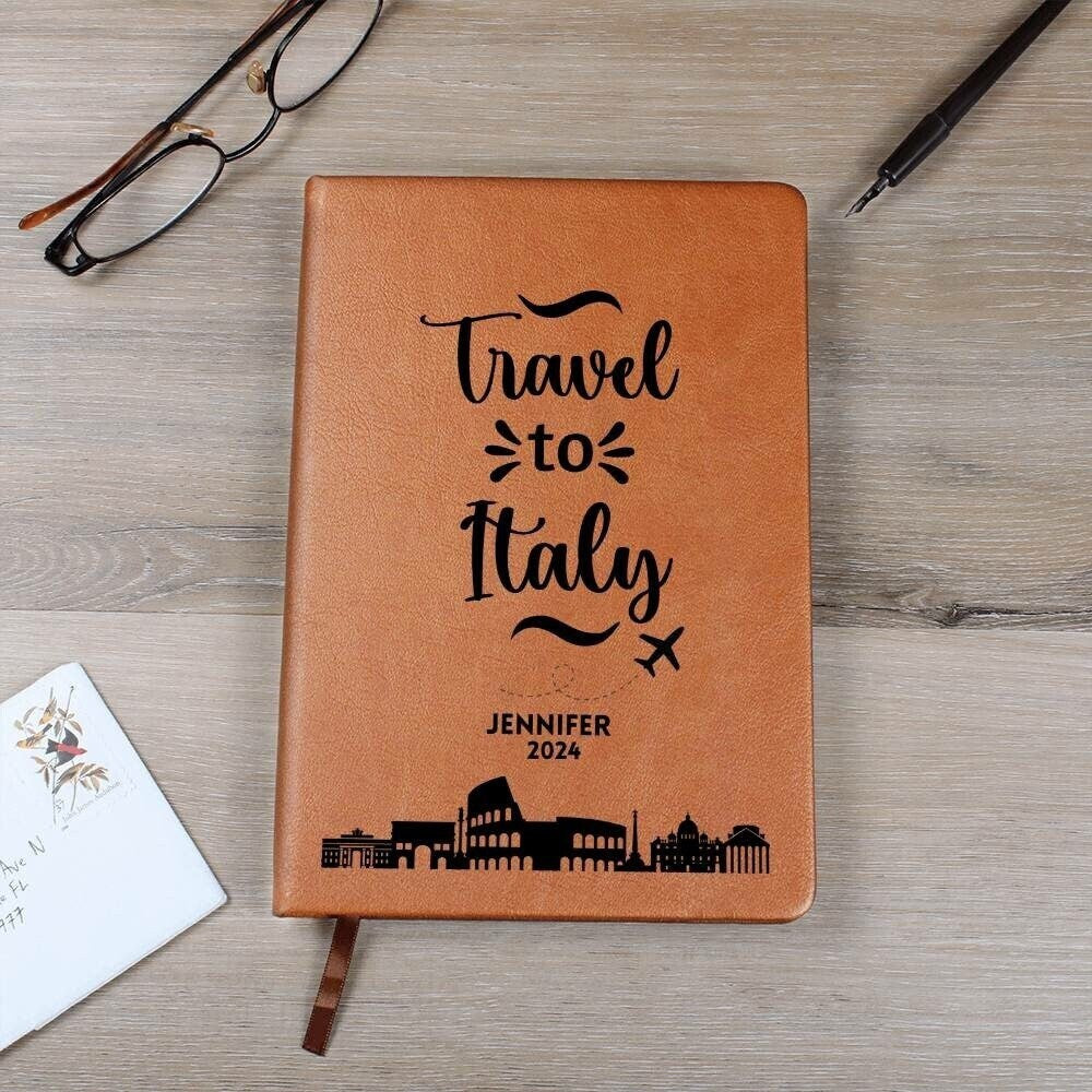 Travel Journal for Trip to Italy, Custom Journal Gift, Travel Diary