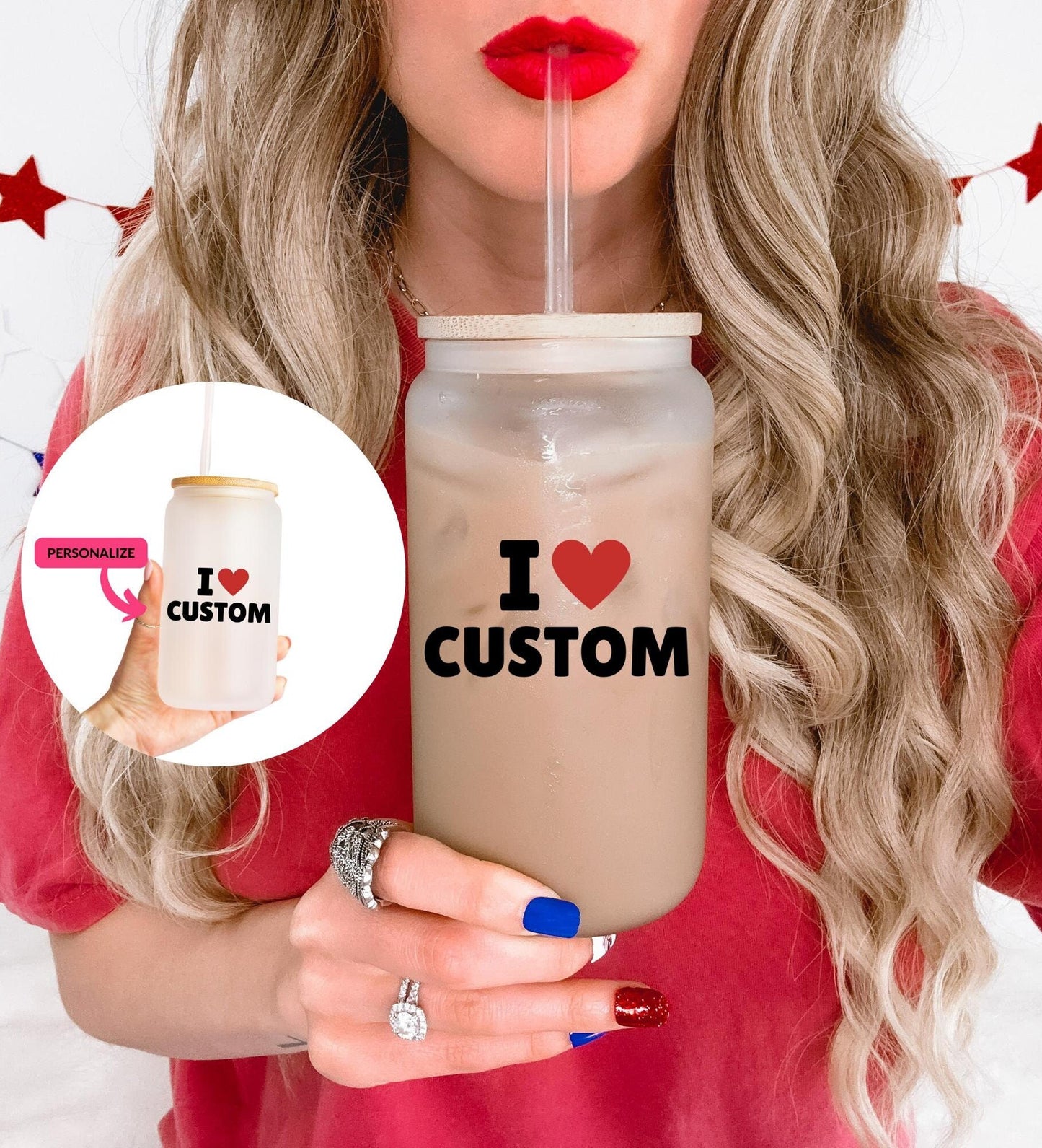 Personalized Glass Tumbler, I Love My Boyfriend, I Love My Girlfriend, I Love My Husband