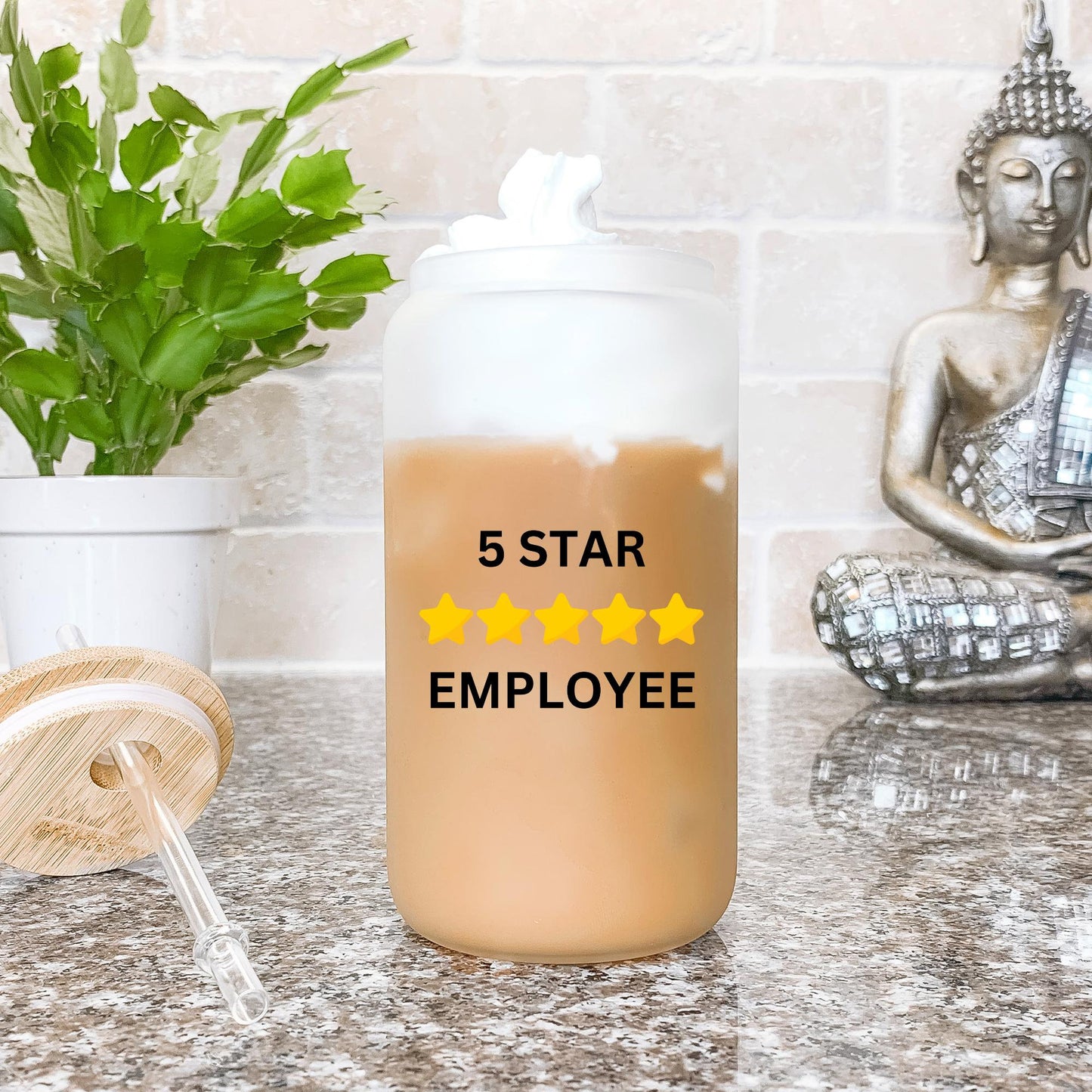 5 Star Employee Glass Can Gift, Office Crew Gifts, Gifts from Boss, Employee Gifts