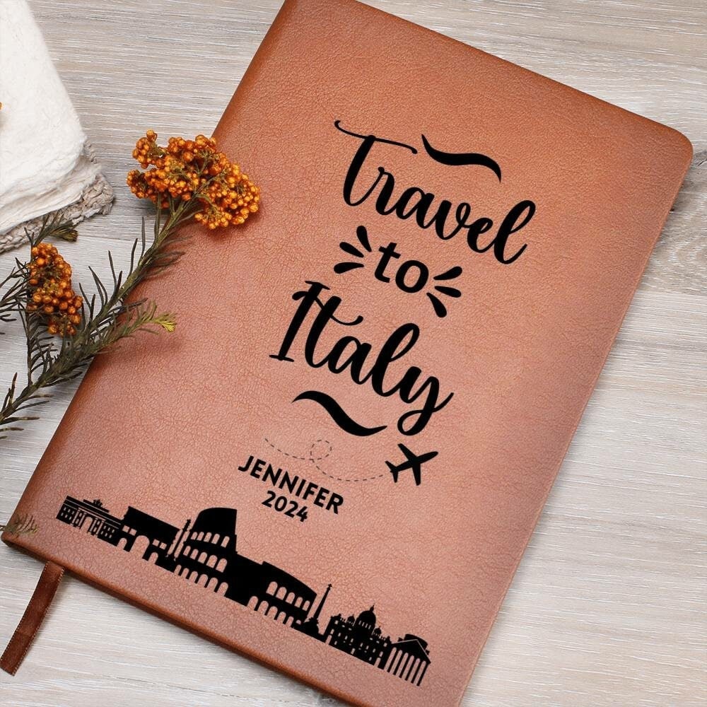 Travel Journal for Trip to Italy, Custom Journal Gift, Travel Diary