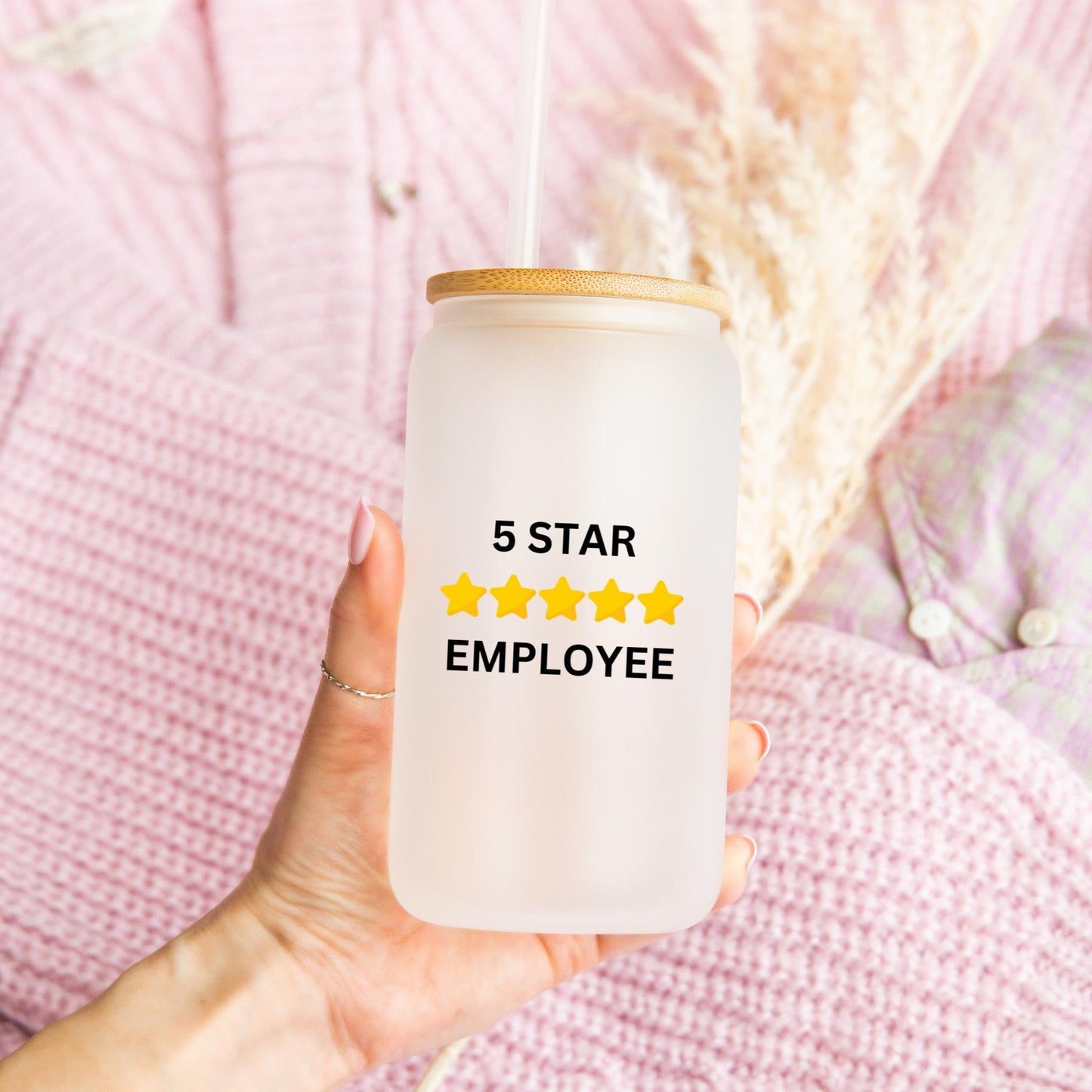 5 Star Employee Glass Can Gift, Office Crew Gifts, Gifts from Boss, Employee Gifts