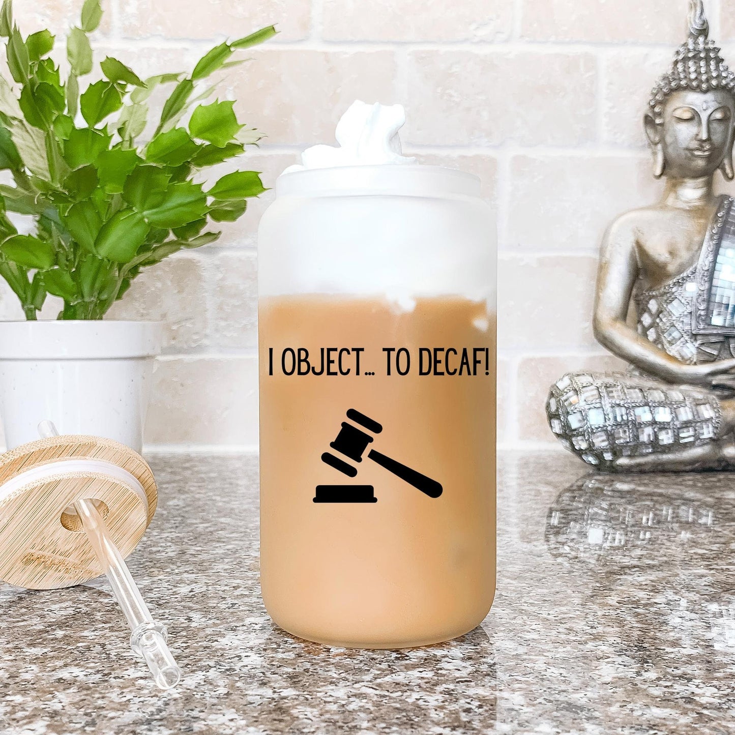 I Object to Decaf Glass Tumbler, Funny Gifts for Lawyer, Attorney Gifts, Judge Gifts