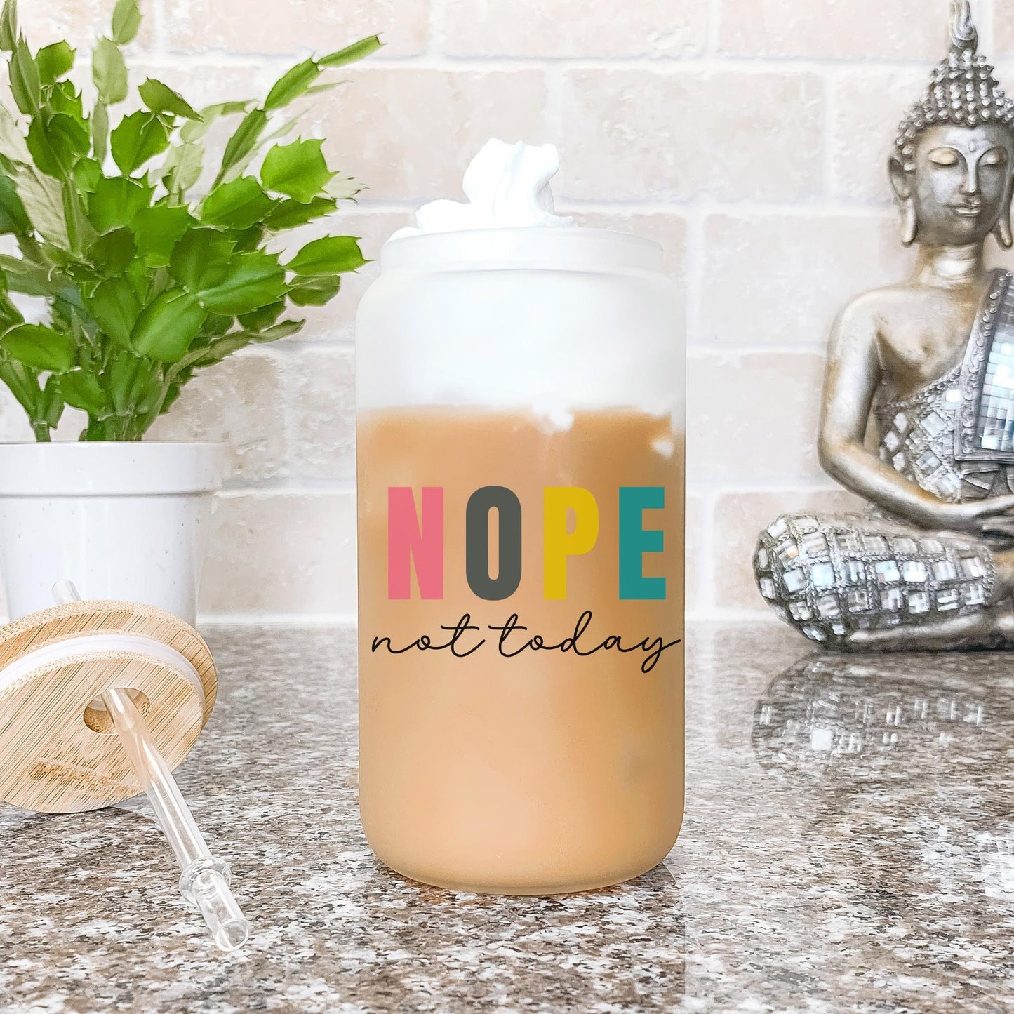 Nope Not Today Glass Tumbler, Coworker Gifts, Boss Gifts, Funny Gifts, Sarcastic Gifts